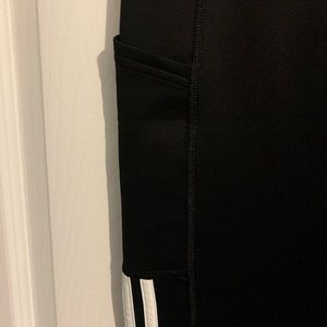 Black adidas leggings with phone pocket on side